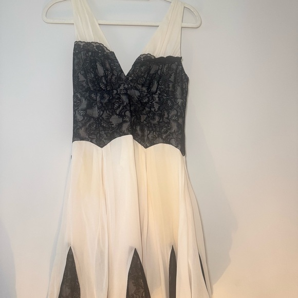 Bebe Black and White Lace Midi Dress - Picture 1 of 2
